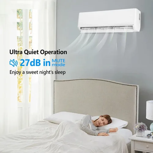 Miniatura 5 de Bonnlo Sistema de calefacción mini split de 12,000 BTU con inventor, 23 SEER 115V de ahorro de energía sin conductos de aire acondicionado