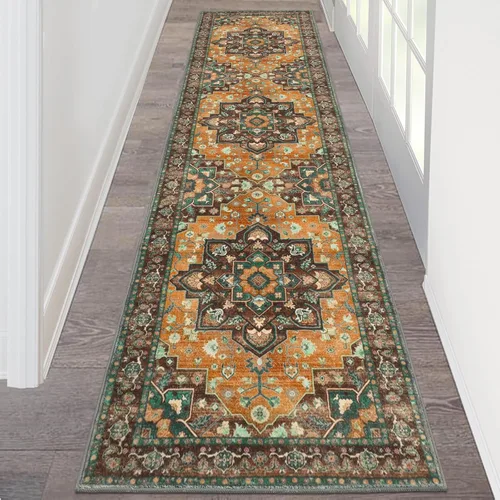 Miniatura 111 de HEBE Alfombra Pasillo 2'x10' Lavable Vintage Desgastada Alfombras de Área Antideslizante Alfombra de Lavandería Boho Alfombras de Piso para Pasillos