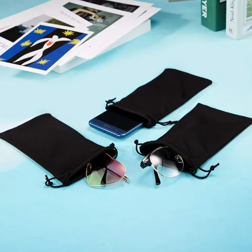 Miniatura 7 de Funda de microfibra para gafas de sol, bolsa suave con paño de limpieza para gafas, 25 piezas