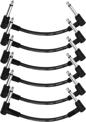 Miniatura 8 de Donner - Cables de conexión para pedales de efecto de guitarra de 6 pulgadas, negro, paquete de 3