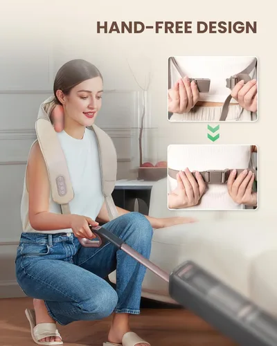 Miniatura 13 de Heycool - Almohada Masajeadora de Cuello Inalámbrica con Calor, Elegible para FSA HSA, Masajeador de Cuello y Hombro de Amasamiento Profundo 4D