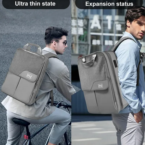 Miniatura 6 de ZINZ Mochila delgada y expandible para laptop de 15.6, 16, 17 pulgadas, mochila de viaje de negocios, resistente al agua, para hombres y mujeres