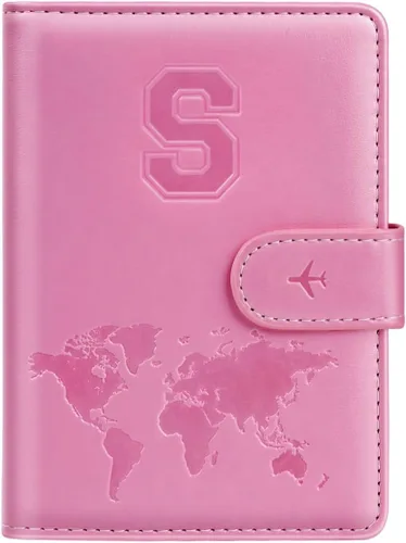Miniatura 42 de Funda para Pasaporte Personalizada con Letra de la A a la Z, Billetera de Viaje con Bloqueo RFID, Funda para Pasaporte, Estuche para Pasaporte