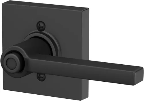 Miniatura 6 de Schlage F40 LAT 622 COL Latitude - Manija de puerta con moldura Collins, cerradura de privacidad para dormitorio y baño, negro mate
