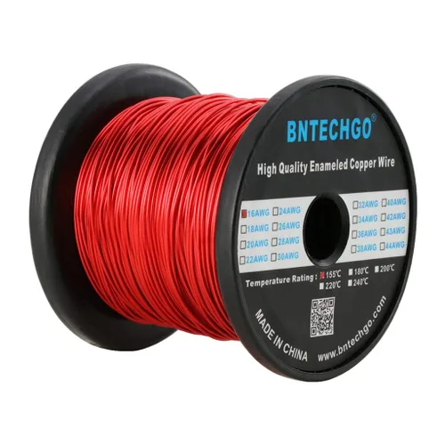 Miniatura 18 de BNTECHGO - Alambre magnético de 26 AWG, cable de cobre esmaltado para bobinado, 4 onzas, 0.0157 pulgadas de diámetro, 1 bobina de color rojo, Rojo 4