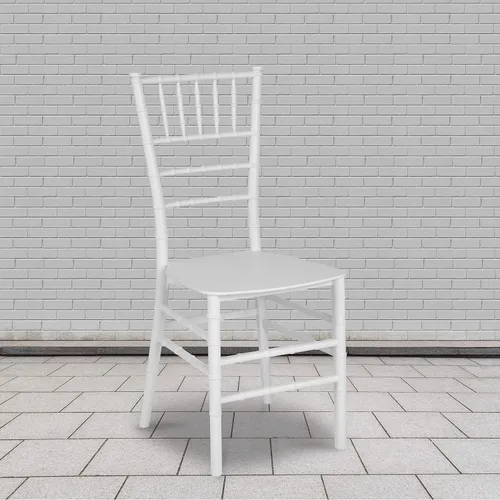 Miniatura 2 de Flash Furniture Paquete de 2 sillas Chiavari apilables de resina blanca de la serie HERCULES Blanco