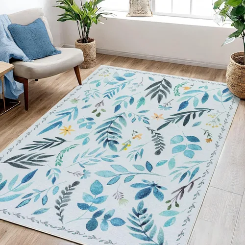 Miniatura 80 de Syalife 6x9 Alfombra Lavable para Área, Ultra Suave Antideslizante, Pila Baja, Alfombra Vintage Resistente a Manchas para Sala de Estar, Alfombra