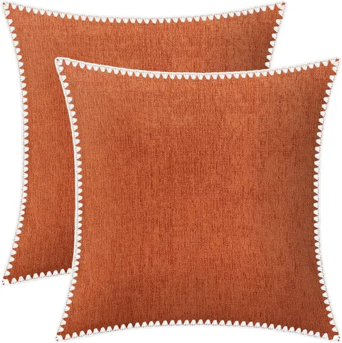 Miniatura 26 de BRAWARM Fundas de almohada 40x40 cm - Paquete de 2 fundas de almohada de chenilla negra, fundas de almohada de chenilla suave teñida sólida