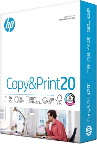 Miniatura 8 de Papeles para impresora HP Papel de 8.5 x 11 Copia e impresión 20 lb Paquete de 6 - 2,400 hojas Brillo 92 Fabricado en Estados Unidos