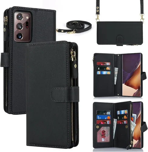 Fundas para teléfono Samsung Note 20 Ultra Crossbody con cordón para correa, funda tipo cartera para Galaxy Note 20 Ultra para mujeres y hombres,