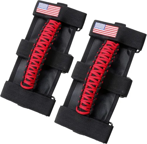 Miniatura 33 de sukemichi Manijas de agarre de la barra de rodillo para accesorios de Jeep Wrangler TJ JK JL Gladiator JT UTV ATV - Hebilla metálica de mejora