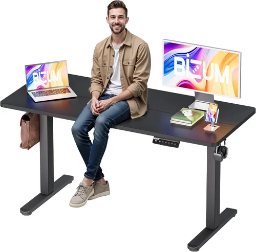 Miniatura 19 de BIZUM - Escritorio de pie eléctrico de 40x24 pulgadas con ajuste de altura y configuraciones de memoria, escritorio ergonómico para sentarse o estar