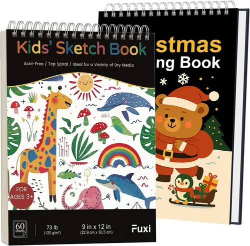 Miniatura 23 de Cuaderno de bocetos de 9 x 12 pulgadas, bloc de bocetos con espiral superior, paquete de 4 blocs de 100 hojas cada uno