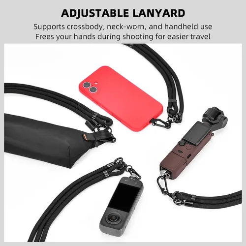 Miniatura 9 de Funda de Silicona para Pocket 3 y Cordón para el Cuello, Funda Protectora con Protector de Lente Resistente a Rayones, Ajustable, Fácil