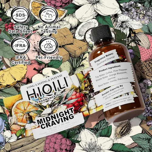 Miniatura 7 de HIQILI Aceite de Fragancia Midnight Craving, inspirado en Y S.L's B.Lack O.pium, para difusor, fabricación de velas, jabón y bálsamo de perfume