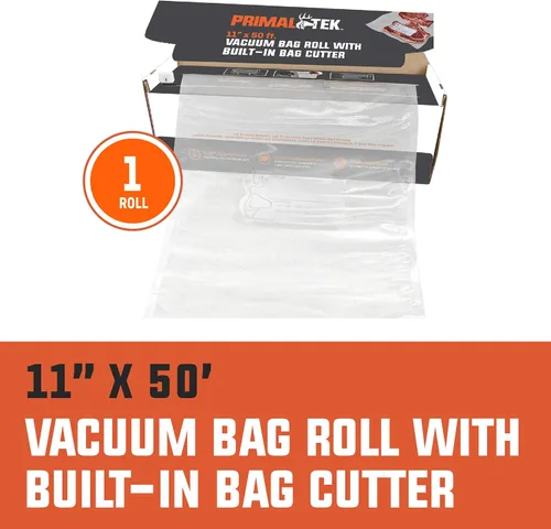 Miniatura 2 de Rollo de bolsa de vacío de 11 pulgadas x 50 pies con cortador de bolsas integrado, fácil de usar para conservación de alimentos, apto