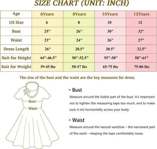Miniatura 5 de Tao-Ge Vestido vintage de lunares para niñas, vestidos de fiesta retro de los años 50, vestido de fiesta con vuelo, talla 6-12 con collar