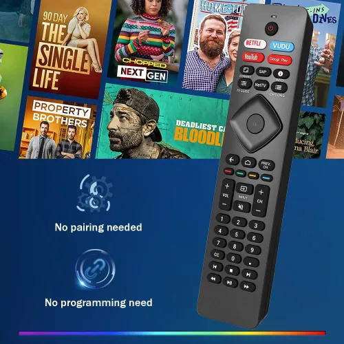 Miniatura 3 de Paquete de 2: repuesto para control remoto Philips Smart TV, compatible con televisores inteligentes Android Philips-4K UHD