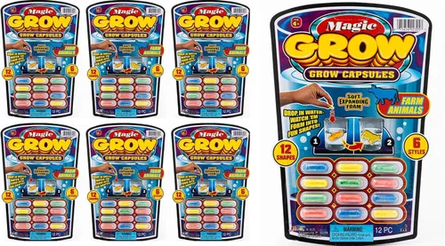 Miniatura 9 de JA-RU Magic Grow Cápsulas para niños (paquete de 2, 24 cápsulas surtidas) Juguetes de cultivo de agua, criaturas marinas de espuma, dinosaurios