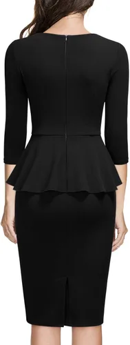 Miniatura 2 de Miusol - Vestido de mujer estilo retro con cuello cuadrado y volantes