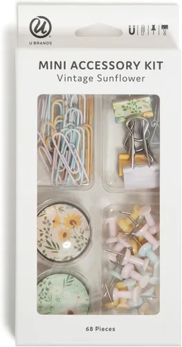 Miniatura 8 de U Brands Kit de accesorios de oficina, suministros de oficina, incluye 65 estándar, 5 jumbo y 30 clips de papel de tamaño mediano en un surtido