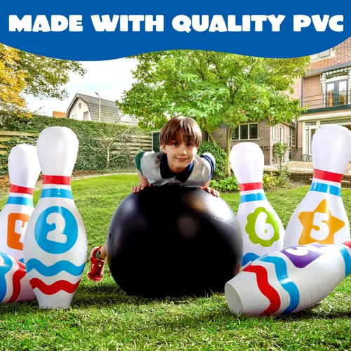Miniatura 3 de JOYIN Juego de bolos inflables gigantes para niños y adultos, juegos para fiestas de Navidad y cumpleaños, juguetes educativos para desarrollar