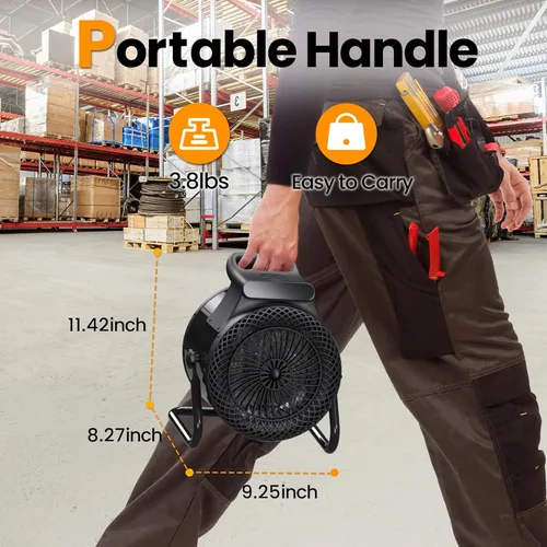 Miniatura 9 de Calentador de espacio para uso en interiores con control remoto, calentador portátil de 1500 W con termostato pantalla digital, protección contra
