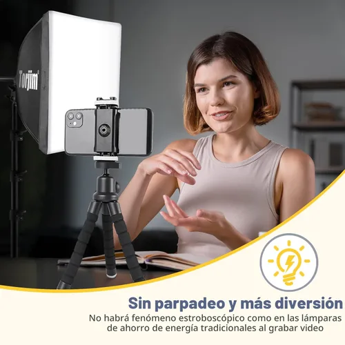 Miniatura 5 de Kit de Iluminación de Softbox para Fotografía Torjim, Kit de Iluminación de Softbox Profesional de 16' x 16' con Bombillas LED de 85W 3000-7500K