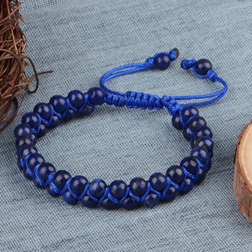 Miniatura 2 de MASSIVE BEADS Pulsera de macramé con cristales naturales para curación de chakras, cuentas de piedra de doble capa, piedras preciosas