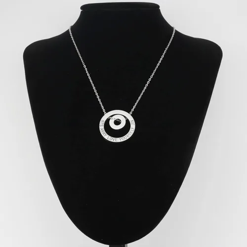 Miniatura 4 de MTYCTWED Collar Love Yourself con dije del ejército, joyería para fanáticos de Kpop, collar coreano del grupo militar, regalo inspirador