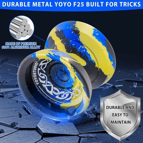 Miniatura 6 de YOYOSTUDIO F25 Finger Spin Yoyo Yoyo profesional sensible para niños de 8 a 12 años, yoyo profesional para adultos con kit de accesorios de yoyos