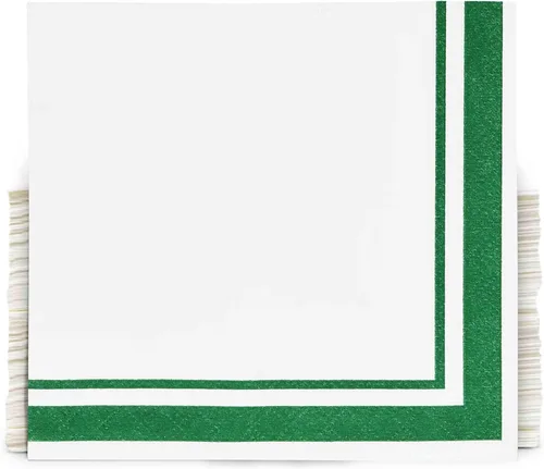 Miniatura 12 de Gift Boutique 100 servilletas doradas y negras de 3 capas de papel de aluminio dorado metálico con rayas desechables para postres de papel