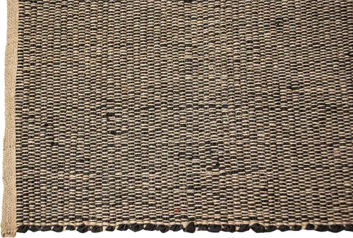 Miniatura 6 de Chardin home Alfombra de pasillo de yute y algodón negro, alfombra reversible tejida a mano de 2 x 5 pies, decoración rústica de yute negro y natural