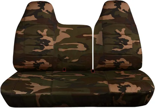 Miniatura 11 de Totally Covers Compatible con Ford F-150 F-250 1997-1998 Camo Fundas de asiento de camión (banco dividido delantero 40/60) sin reposabrazos/consola