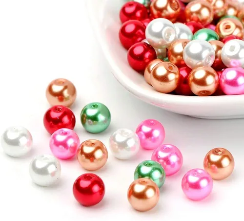 Miniatura 22 de Pandahall - 400 cuentas de perlas de vidrio perlado brillante de 0.157 pulgadas (0.157 in), cuentas espaciadoras sueltas de vidrio de color mixto