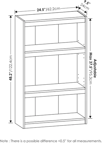 Miniatura 3 de Furinno Jaya Enhanced Home Estantería ajustable de 3 niveles, pino ámbar