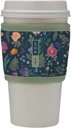 Miniatura 74 de Sok It HotSok Coffee & Tea - Funda de neopreno con aislamiento reutilizable (floral abstracto)