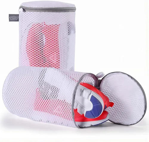 Kimmama Bolsa para lavadora de zapatos, bolsa de malla para ropa sucia para tenis, calzado, entrenadores, zapatillas, material de red de nido de