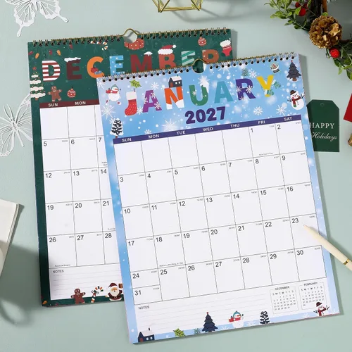 Miniatura 2 de Calendario 2026-2027 – Calendario de pared 2026-2027, julio 2026 – diciembre 2027, calendario de pared de 18 meses, 11.4 x 14.6 pulgadas, lazo