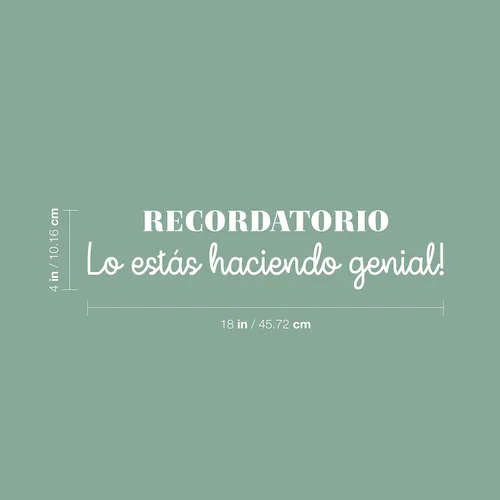 Miniatura 2 de Vinyl Wall Art Decal - Recordatorio Lo Estás Haciendo Genial/Reminder You're Doing Great - 4" x 18" - Motivating Self Esteem Quote Sticker for