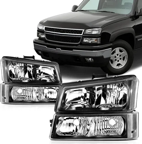Miniatura 10 de SCITOO Faros delanteros para Chevy Silverado 1500/3500 2007-2013, para Silverado 2500 2007-2014, carcasa cromada, reflector ámbar, lente