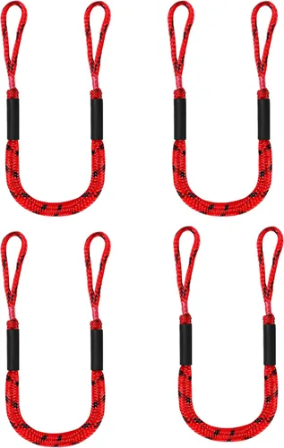 Miniatura 10 de Líneas de muelle elástico para lancha, amortiguador, cuerda de amarre, accesorios de barco de 4 a 5.5 pies, paquete de 4 (negro)