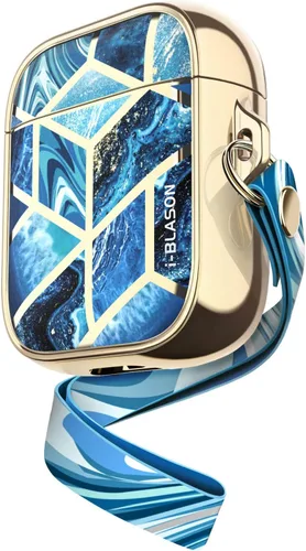 Miniatura 10 de i-Blason Cosmo Series - Funda diseñada para Airpods de 2ª generación/1ª generación, funda protectora de 360° con estilo mármol para AirPods Jade