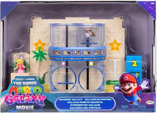 Miniatura 7 de The Super Mario Galaxy Movie – Gateway Galaxy Diorama Playset con 1.5 pulgadas Princes Peach y exclusivas figuras de acción de Captain Toad Mini
