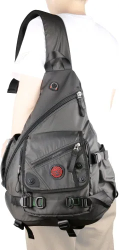 Miniatura 3 de bolso bandolera grande, mochila para portátil, bolso de mensajero cruzado, mochila de viaje para el hombro (A-Negro)
