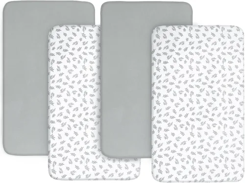 Miniatura 16 de Sábanas para moisés de bebé, paquete de 4 unidades, compatibles con Dream On Me Lacy/Karley Bedside Sleeper/Graco Sense2Snooze/DreamMore Bedside