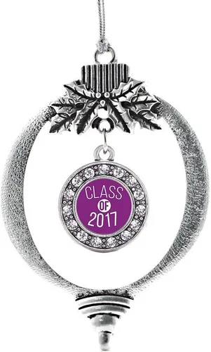 Miniatura 134 de Inspired Silver - Bonita bandera estadounidense - Adorno de Navidad plateado - Adorno de árbol de Navidad con dije circular con circonita cúbica