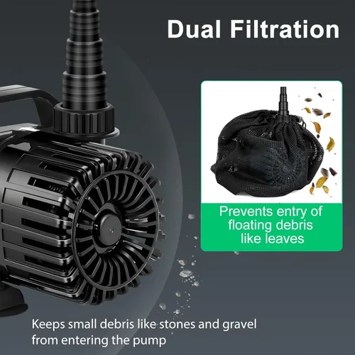 Miniatura 5 de Bomba Sumergible para Estanque de 150W 3200 GPH para Estanques al Aire Libre y Jardines Acuáticos, Bomba de Cascada para Estanque con Salida