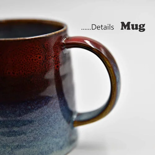 Miniatura 3 de Taza de café grande de cerámica, taza de té para oficina y hogar, tazas de café de cerámica hechas a mano, 16.5 onzas, aptas para lavavajillas