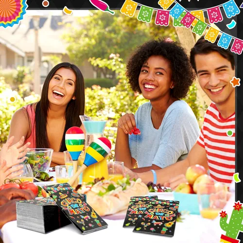 Miniatura 4 de 100 servilletas del Cinco de Mayo, servilletas de papel decorativas mexicanas de 3 capas desechables para baño, toalla de mano para invitados